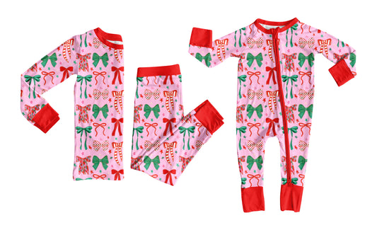 25.7.21 custom each style moq 5eta 4-6week Sibling Sister Christmas bow baby girl long sleeve pants sets and rompers match family design