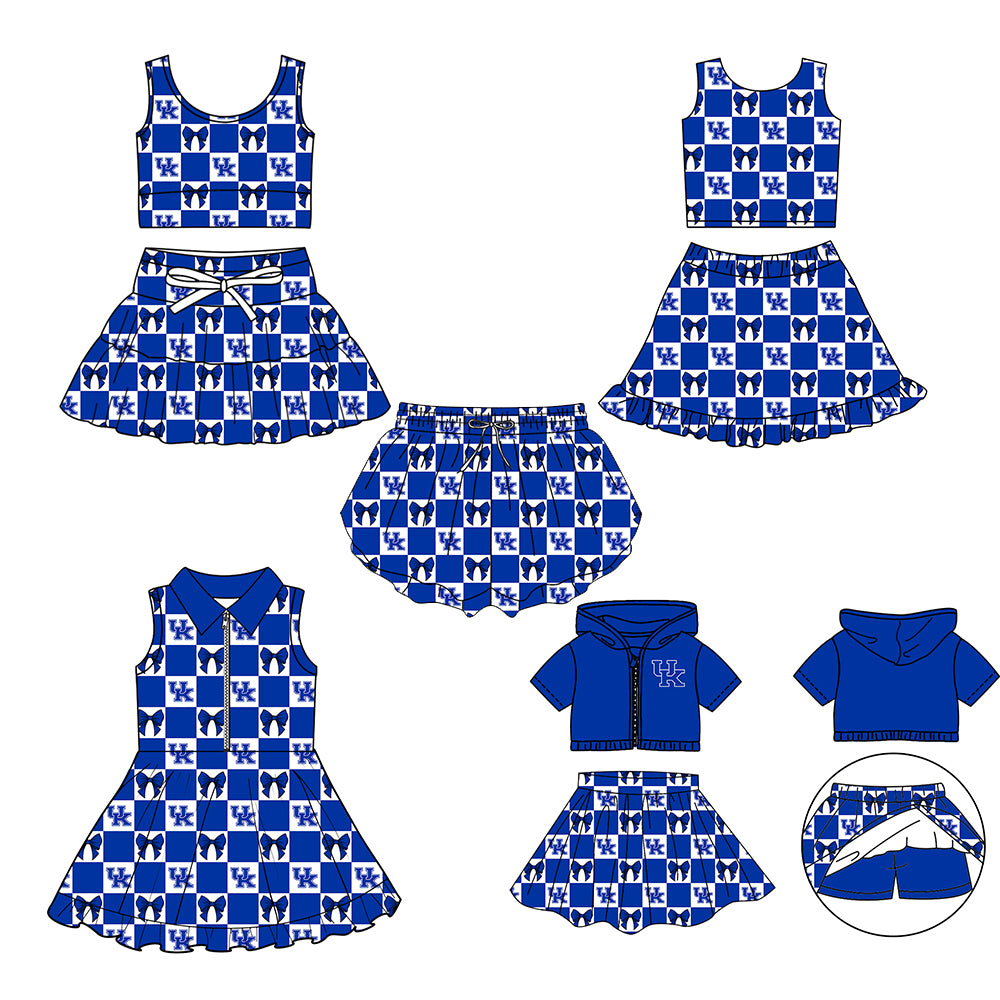 Custom moq 3 or 5 mix size milk silk summer teams baby girl clothes blue sleeveless skirts sets 3 and dresss and shorts-26.1.19