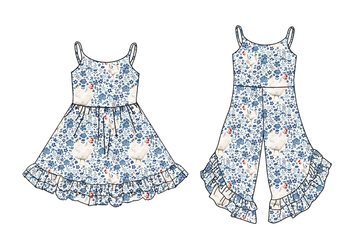 2.24 custom each style moq 5eta 4-6week Sibling Sister floral baby girl dress and jumpsuit match family design