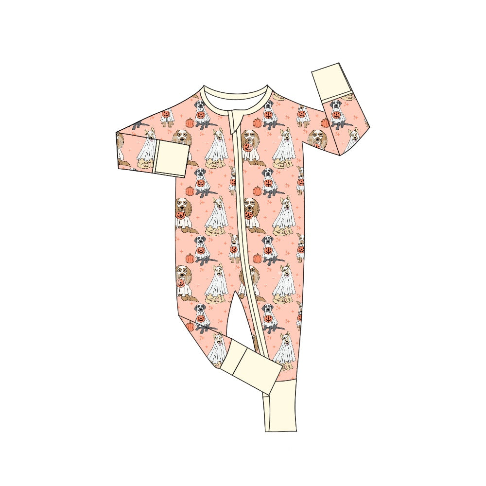 5.9custom each style moq 5eta 4-5week Sibling Sister Halloween style print pink girls outfits and baby rompers and dress match family design