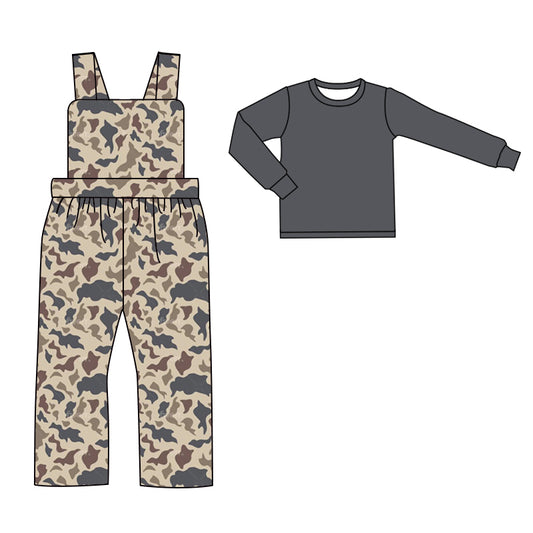9.16 custom each style moq 5eta 4-6week baby girls clothes camouflage long sleeve suspender jumpsuit sets