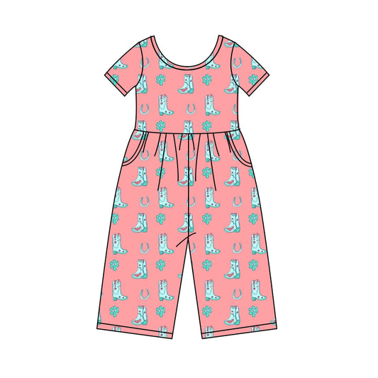 10.11 custom each style moq 5eta 4-6week baby girls clothes boots pinks short sleeve jumpsuit