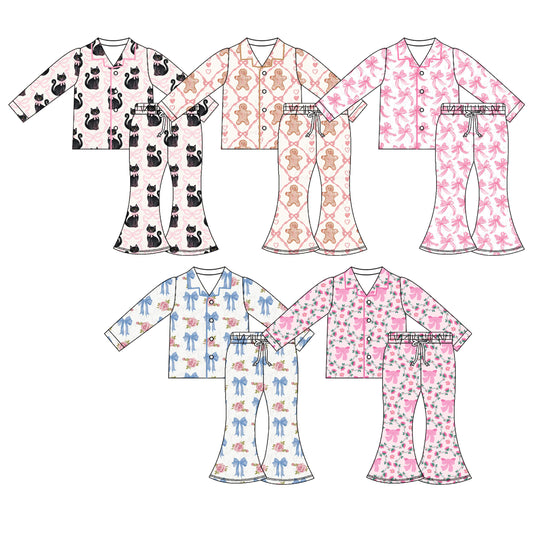 25.6.14 custom each style moq 5eta 4-6week Sibling Sisters baby girl long sleeve pants sets 1 and sets 5 match family design
