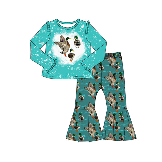 9.24 custom each style moq 5eta 4-6week Sibling Sister ducks green baby girl sets and dress and rompers match family design