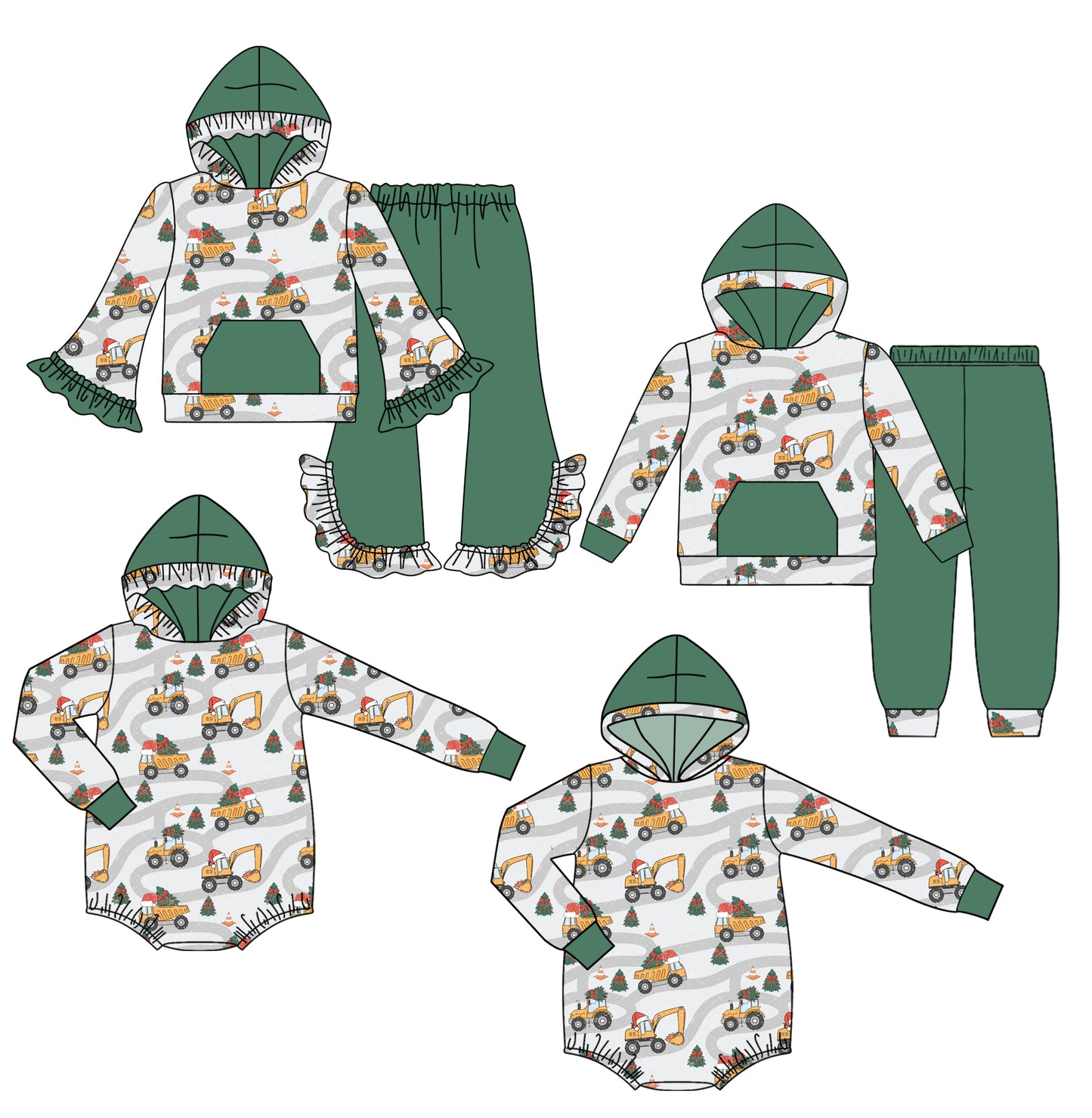 25.7.29 custom each style moq 5 eta 4-6week Sibling Sisters Christmas baby girl long sleeve pants sets 1 and sets 2 and romper 1 and romper 2 match family design