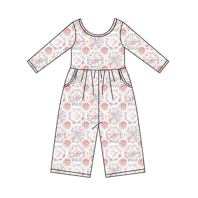 8.29 custom each style moq 5eta 4-6week baby girls clothes floral long sleeve baby girls jumpsuit