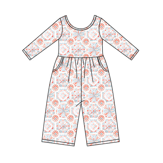 8.29 custom each style moq 5eta 4-6week baby girls clothes floral long sleeve baby girls jumpsuit