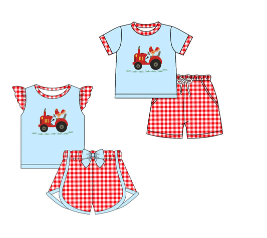 11.18 custom each style moq 5eta 4-6week Sibling Sister baby girl short sleeve shorts sets 1 and sets 2 match design