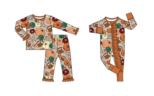 25.8.15 custom each style moq 5eta 4-6week Sibling Sister halloween pumpkin baby girl long sleeve pants sets and rompers match family design