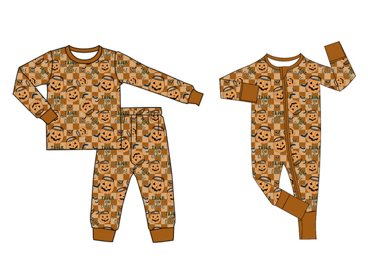 25.5.28 custom each style moq 5eta 4-6week Sibling Sisters pumpkin baby boy long sleeve pants sets and rompers match family design