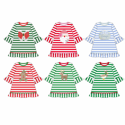 25.6.3 custom each style moq 5eta 4-6week Sibling Sisters Christmas baby girl long sleeve dress 1 and dress 6 match family design