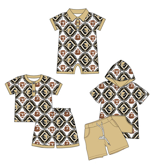 26.1.12 custom each style moq 5 eta 6-8week Sibling Sister team baby boy short sleeve shorts sets 2 and romper match design