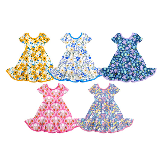 25.12.8 custom each style moq 5 eta 6-8week Sibling Sister baby short sleeve dresses 5 match design