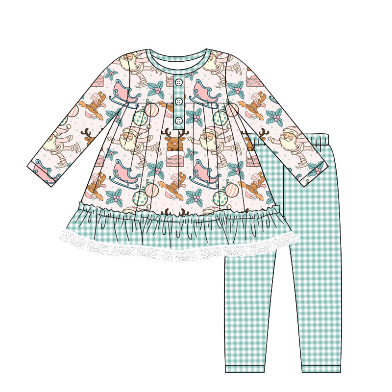 7.23 custom each style moq 5eta 4-6week Sibling Sister Christmas baby girls sets and dress and rompers match family design