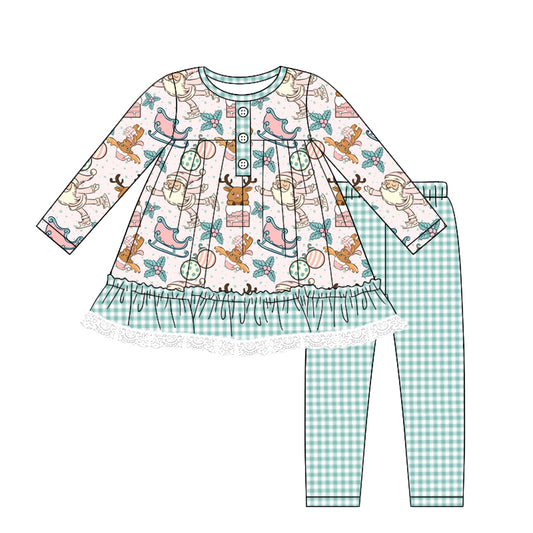 7.23 custom each style moq 5eta 4-6week Sibling Sister Christmas baby girls sets and dress and rompers match family design