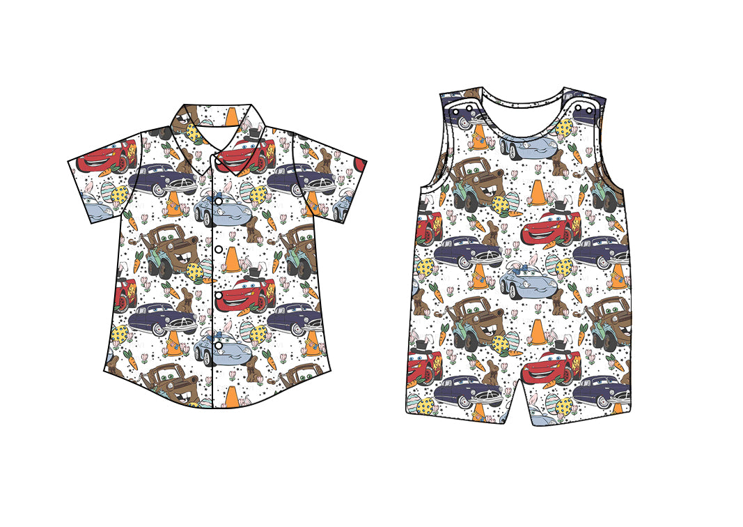 12.27 custom each style moq 5eta 4-6week Sibling Sister cars baby boy romper and top match design