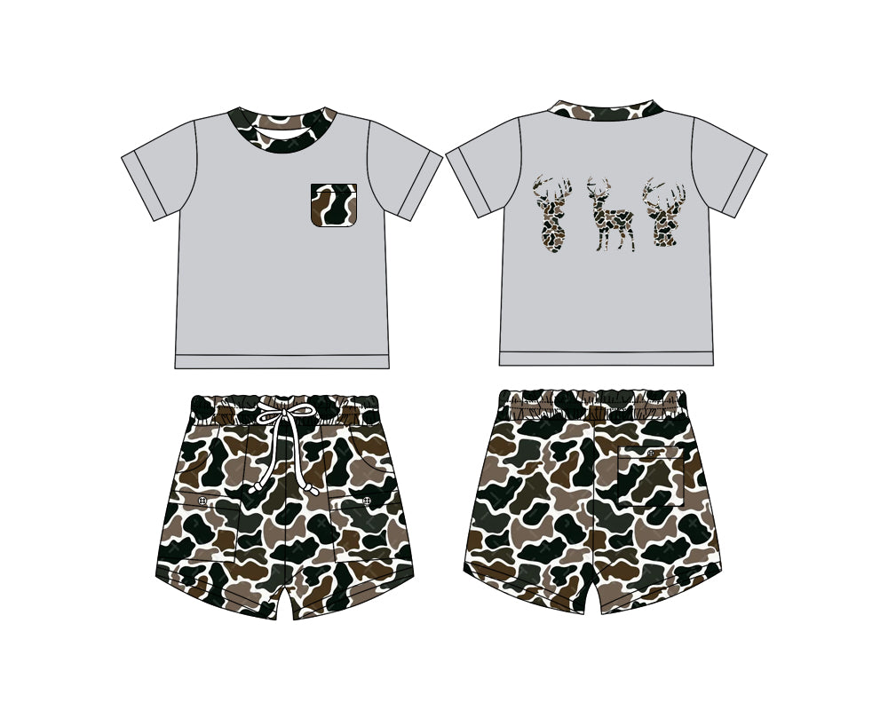 12.9 custom each style moq 5eta 4-6week Sibling Sister camouflage baby girl short sleeve shorts fish sets 1 and easter sets 2 match design