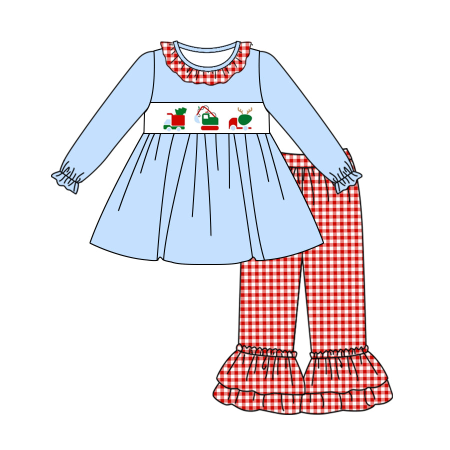 6.18 custom each style moq 5eta 4-6week Sibling Sister Christmas baby girls sets and dress and briefs sets match family design
