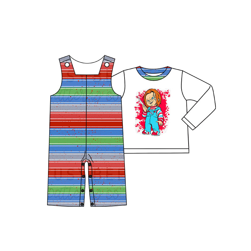 6.5 custom each style moq 5eta 4-6week baby girls clothes colorful striped white long sleeve Overalls pants suit