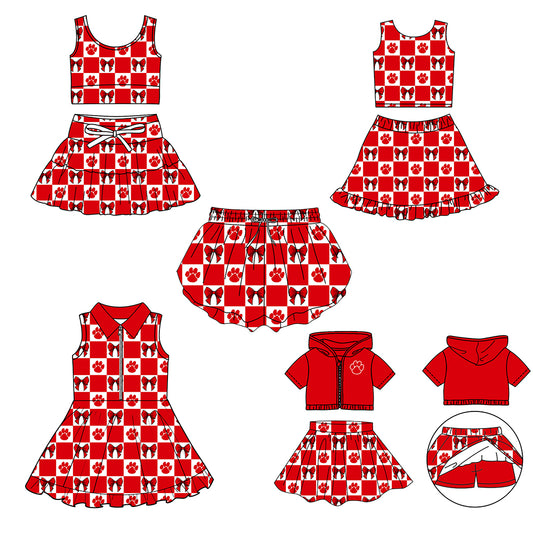 Custom moq 3 or 5 mix size milk silk summer teams baby girl clothes bow red sleeveless skirts sets 3 and dresss and shorts-26.1.26