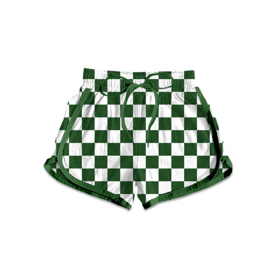 Custom moq 5 mix size milk silk eta 6-8weeks summer team shorts adult and baby girls clothes team summer green shorts