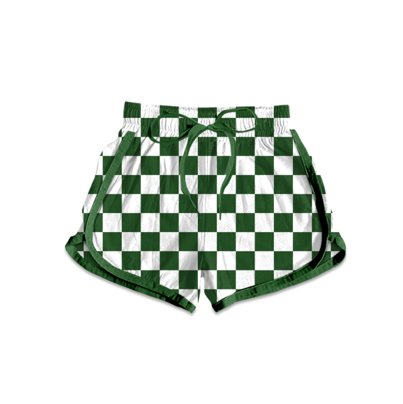 Custom moq 5 mix size milk silk eta 6-8weeks summer team shorts adult and baby girls clothes team summer green shorts