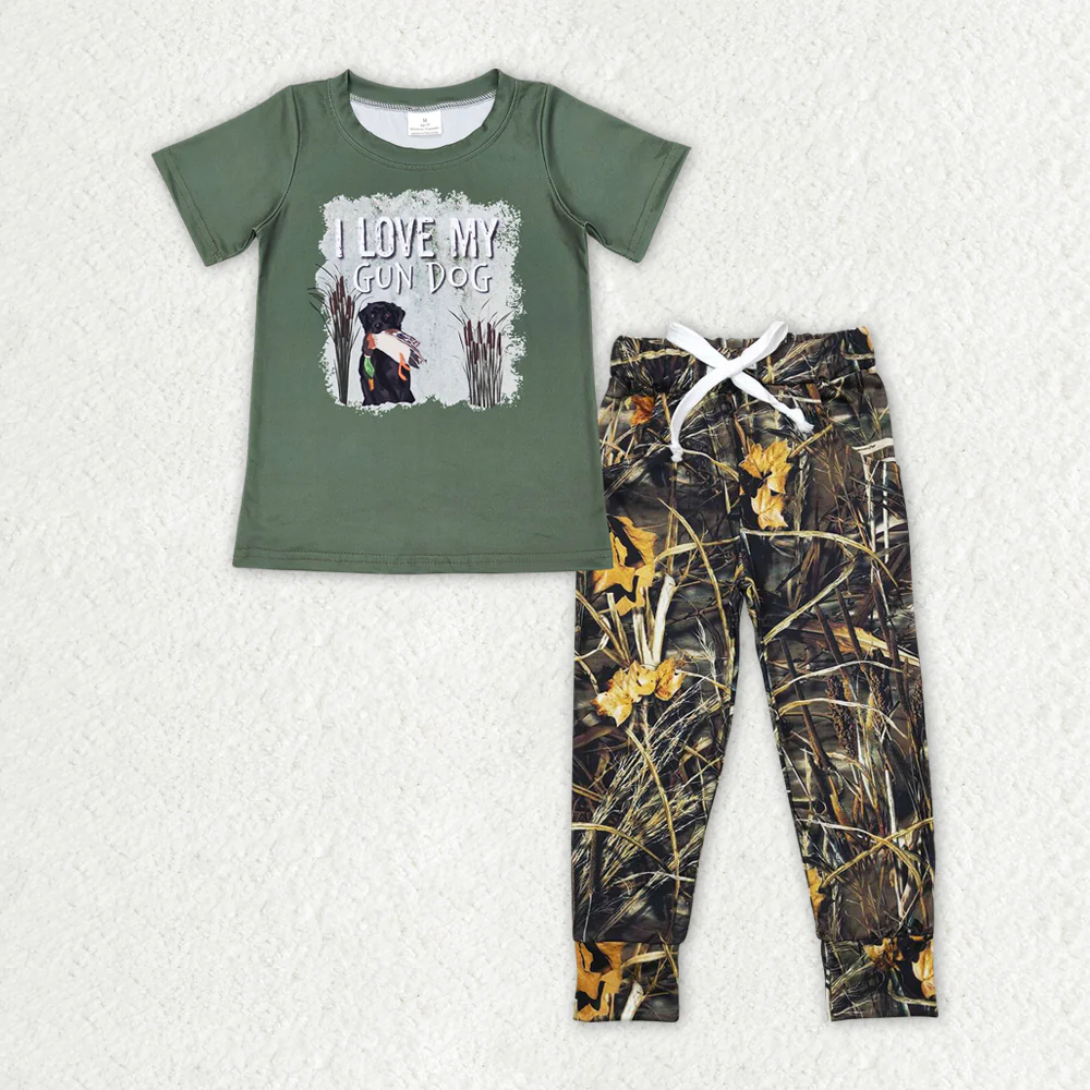 RTS NO MOQ Sibling Baby boy clothes duck puppy short Sleeve pants Suits