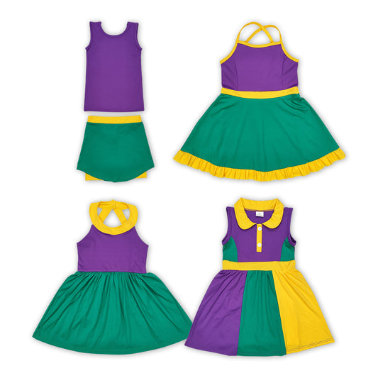 RTS NO MOQ baby girl clothes YOGA Short Skirt Set & Swimsuit