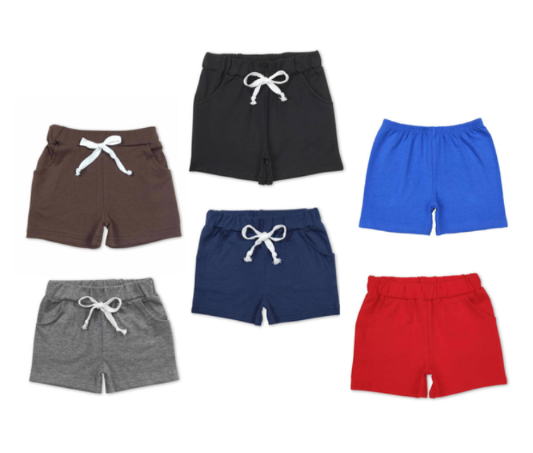 RTS NO MOQ SS0276 SS0270 SS0134 SS0133 SS0136 SS0137 Boys' Cotton Drawstring Solid Color Shorts