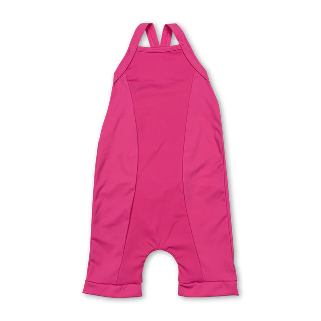 RTS NO MOQ Sibling Baby Girls Blue Active Wear Athletic Jumpsuits