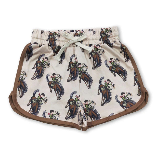 RTS NO MOQ Sibling Baby Girls Western Rodeo Sports Summer Shorts