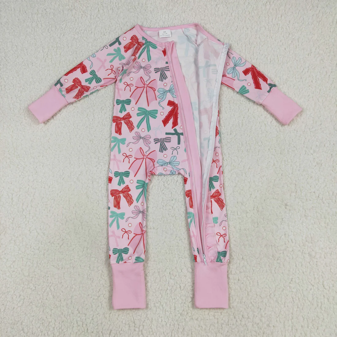 RTS NO MOQ Sibling Baby boy girls clothes bow long-sleeve rompers