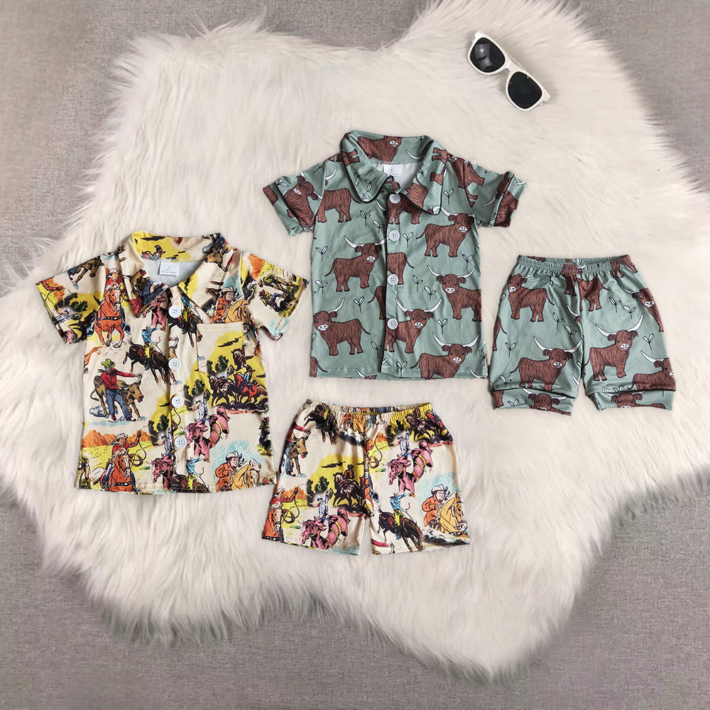 RTS NO MOQ Baby boy clothes Short Sleeve shorts Suit