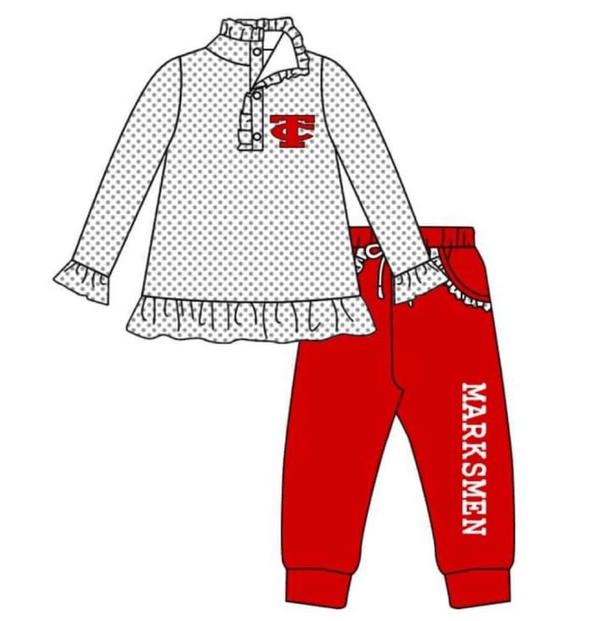 baby girls clothes team MARKSMEM long sleeve red pants summer outfit