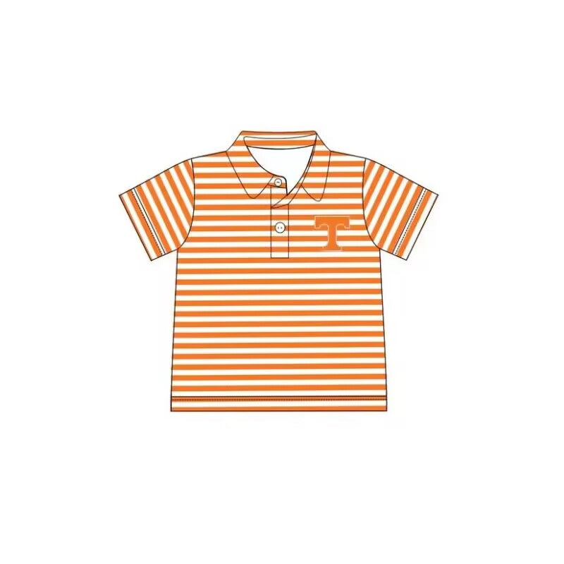 moq 3 eta 5-6weeks custom summer boys team T orange striped top t-shirt