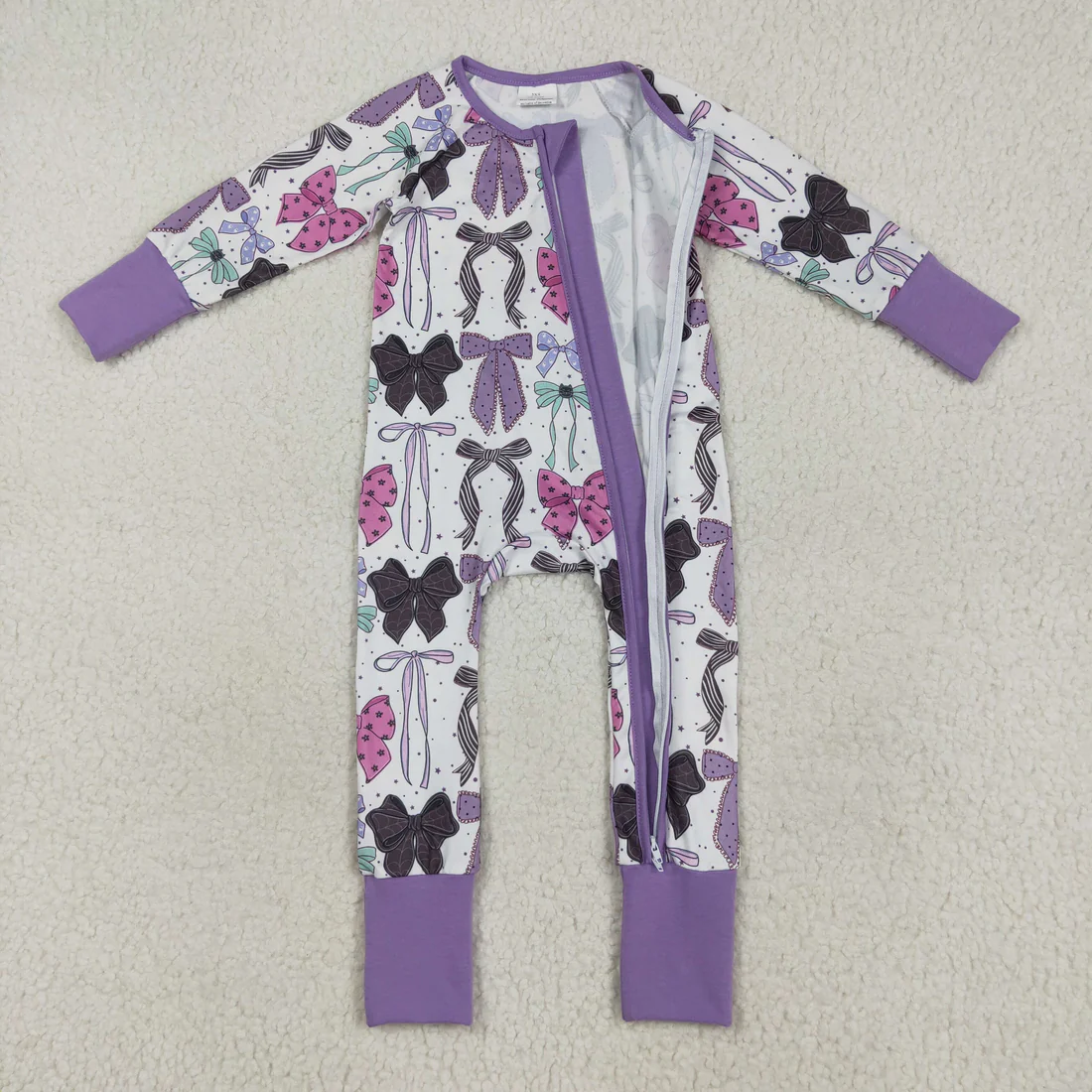 RTS NO MOQ Sibling Baby boy girls clothes bow long-sleeve rompers