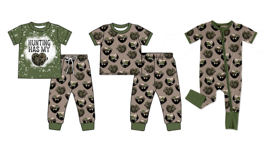 11.22 custom each style moq 5eta 4-6week Sibling Sister HUNTING baby girl sets and sets 2 and rompers match family design