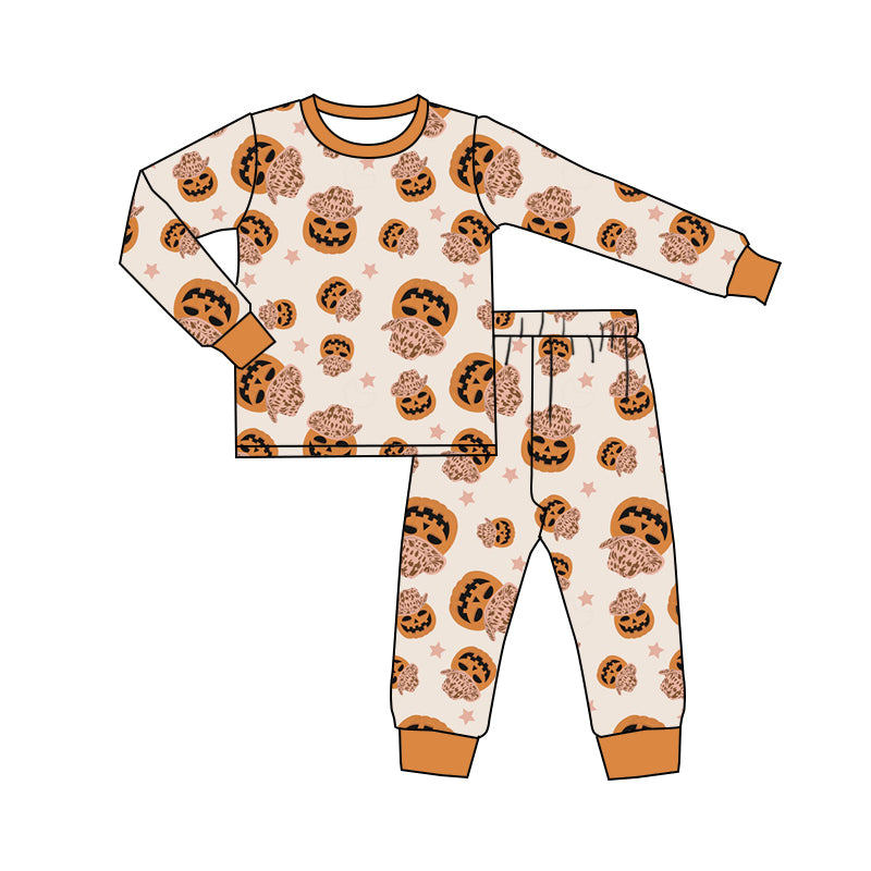 8.6 custom each style moq 5eta 4-6week Sibling Sister pumpkin orange baby boys sets and rompers match family design