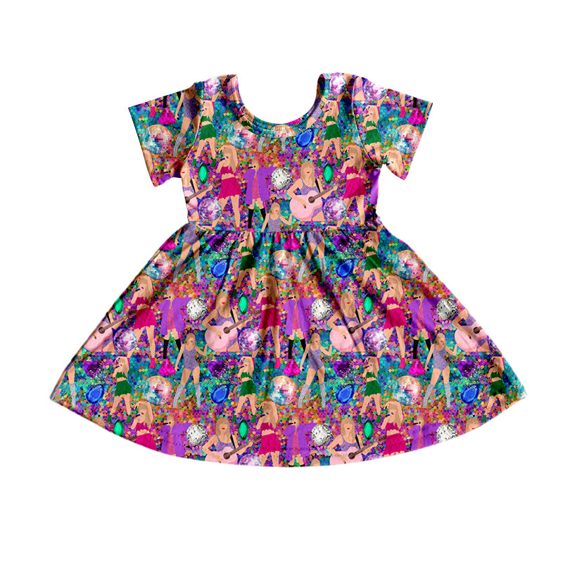5.8custom each style moq 5eta 4-5week Sibling Sister singing girl prints rose pink girls outfits and adult long pants and backpack match family design