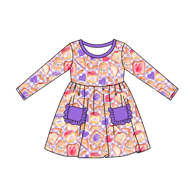 6.6 custom each style moq 5eta 4-6week Sibling Sister cake purple baby girls sets and dress and baby romper match family design