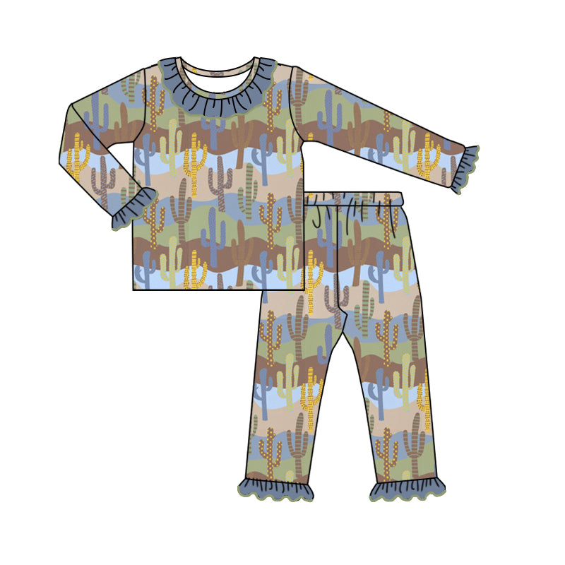 8.17 custom each style moq 5eta 4-6week Sibling Sister catcus baby girl sets and dress and rompers match family design