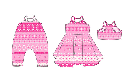 3.19 custom each style moq 5eta 4-6week Sibling Sisters cow head baby girl short sleeve dress and rompers match family design