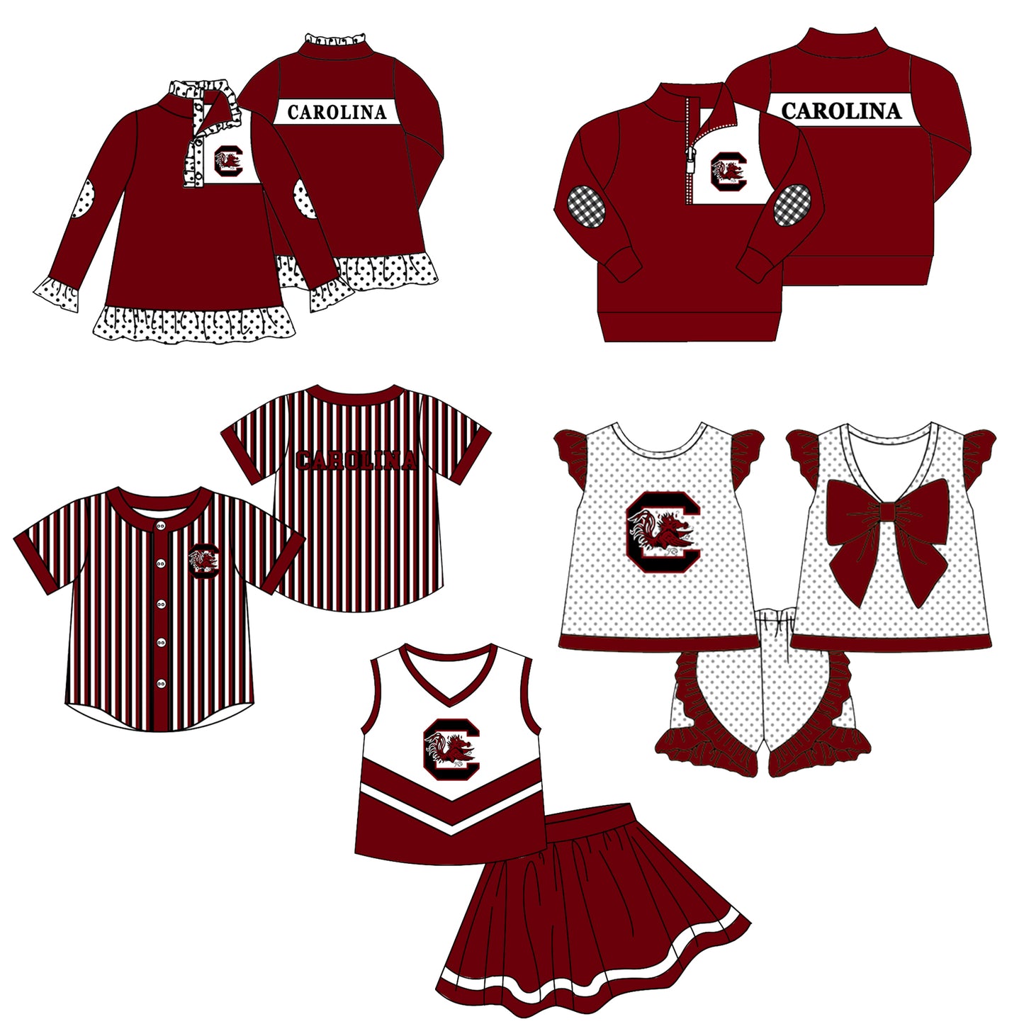 Custom moq 5 mix size milk silk summer teams Girls Dark Red Long Sleeve Top Matching Short Sleeve Set Boys Tops