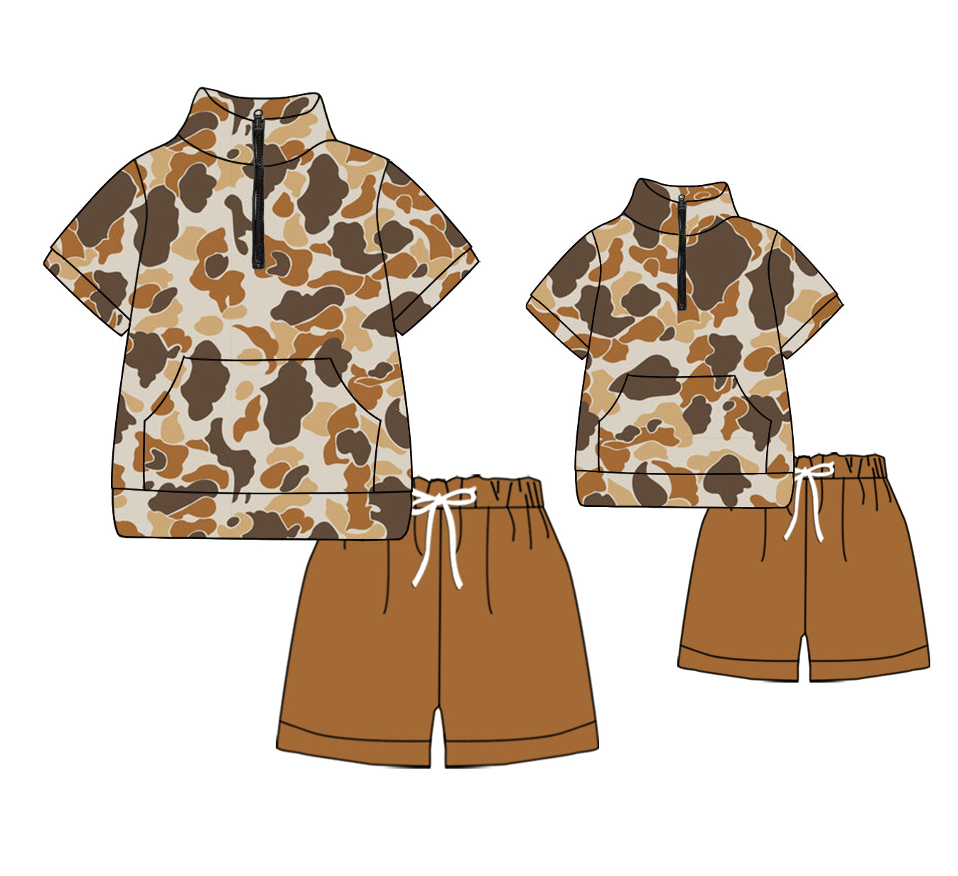 11.13 custom each style moq 5eta 4-6week Sibling Sister camouflage baby boys short sleeve shorts sets and adult sets match design