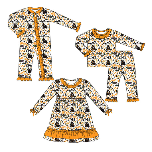 25.6.21 custom each style moq 5eta 4-6week Sibling Sisters bat baby girl long sleeve pants sets and dress and rompers match family design