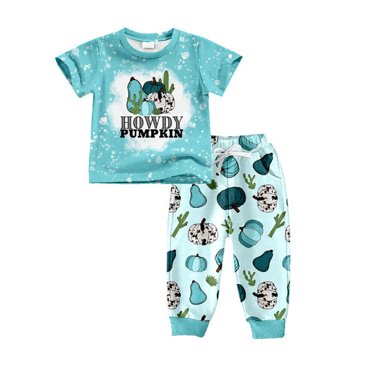 5.29 custom each style moq 5eta 4-5week baby girls clothes pumpkin catcus short sleeve pants sets