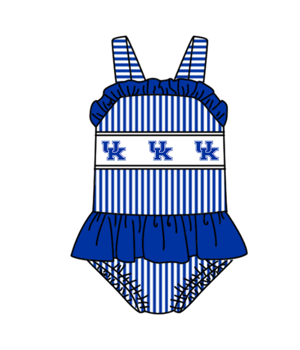 Custom moq 5 mix size milk silk summer teams Baby Girl Blue Two-Piece Swimsuit Set One Piece Swimsuits Boys Swim Trunks