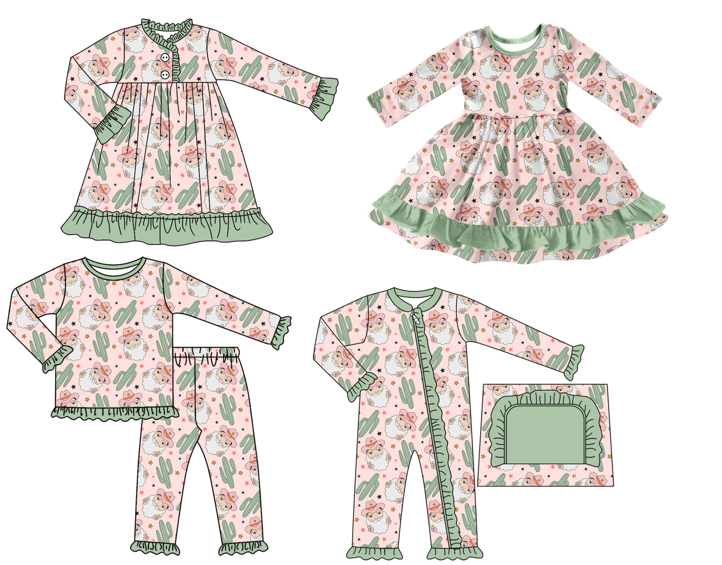 25.7.17 custom each style moq 5 eta 4-6week Sibling Sisters Christmas baby girl long sleeve pants sets and romper and dress 1 and dress 2 match family design