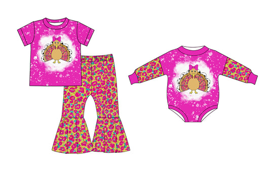 25.5.9 custom each style moq 5eta 4-6week Sibling Sister turkey baby girl short sleeve pants sets and rompers match family design