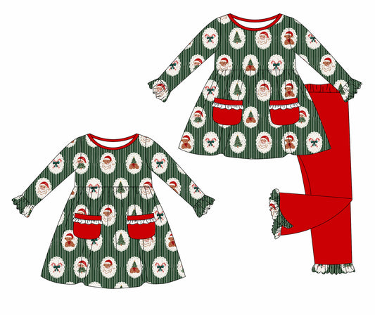 25.6.16 custom each style moq 5eta 4-6week Sibling Sisters Christmas baby girl long sleeve pants sets and dress match family design